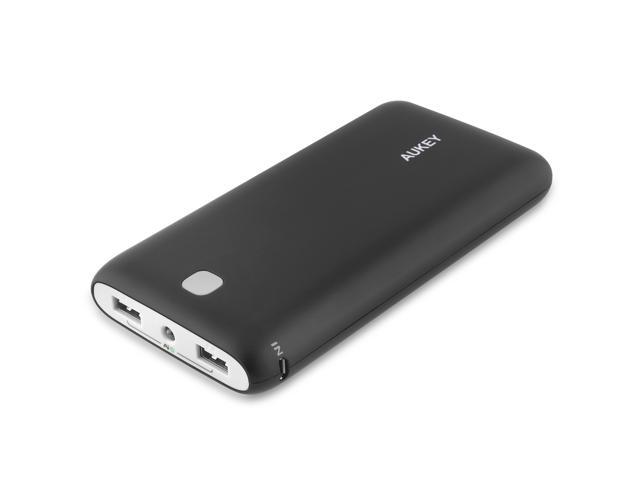 Aukey 20000mAh Portable Charger External Battery Power Bank with AIPower Tech for Apple iPad iPhone Samsung Google Nexus LG HTC Motorola and other USB Powered Devices (Black)
