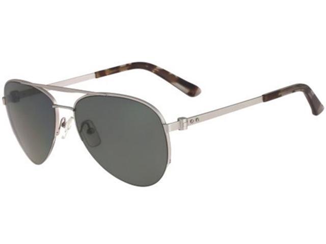 Calvin Klein Men's Polarized Aviator Sunglasses (CK8000SP 045 Silver)