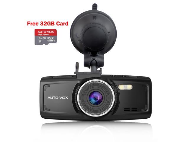 AUTO-VOX D1 FHD 1080P 2.7 inch Dash Cam Car Recorder DVR Dashboard Camera with Super Night Vision G-Sensor Free 32GB Card