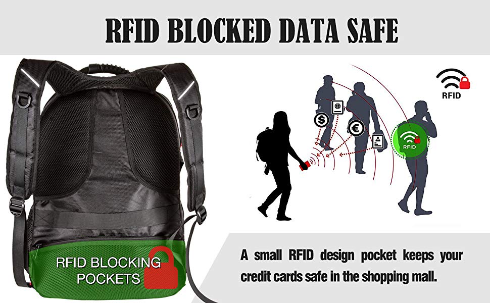 OPACK 17" Laptop Extra Large Backpack, RFID Anti Fraud, TSA Friendly Durable Travel Backpack