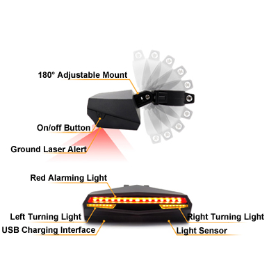 ampulla rechargeable bike tail light