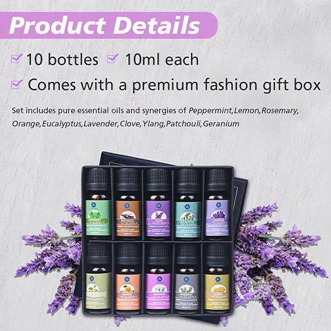 LAGUNAMOON™ Top 10 Pure Aromatherapy Essential Oils Set