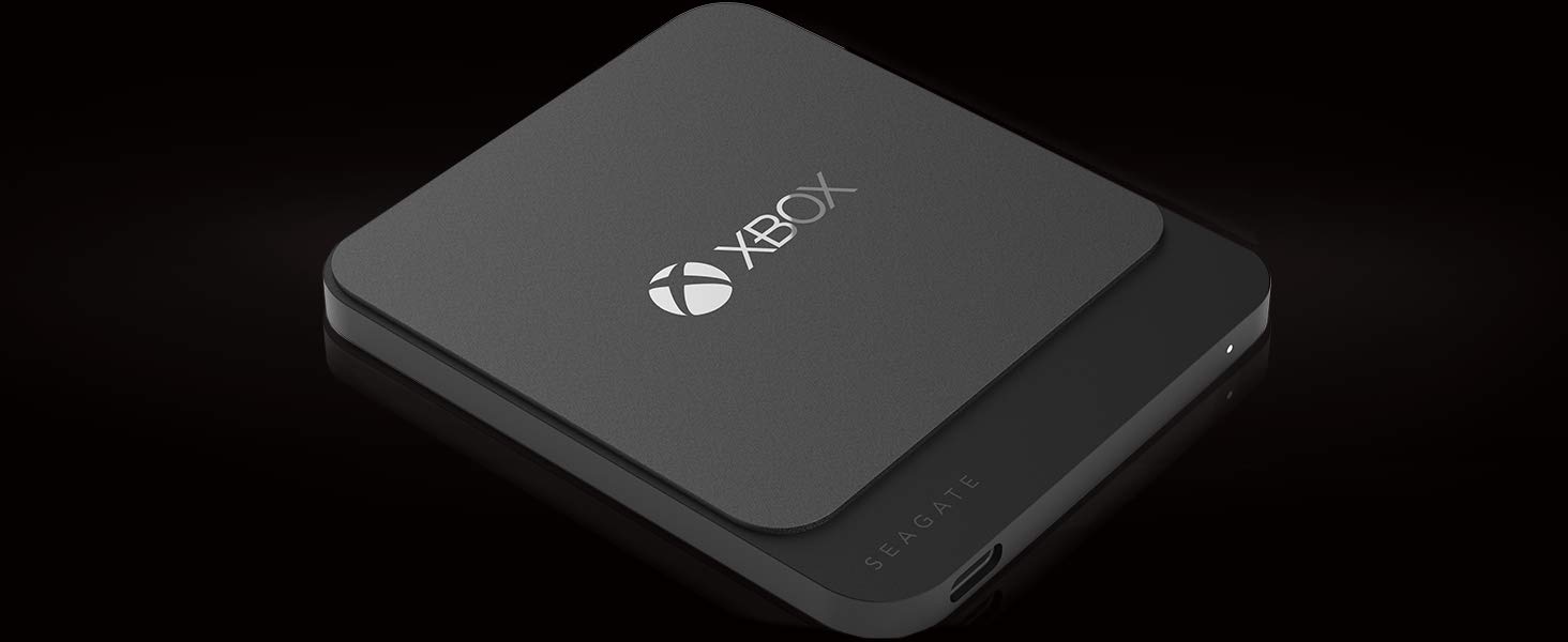 Seagate Game Drive for Xbox 500GB USB 3.0 SSD Lying Down, Faced Up to the Right