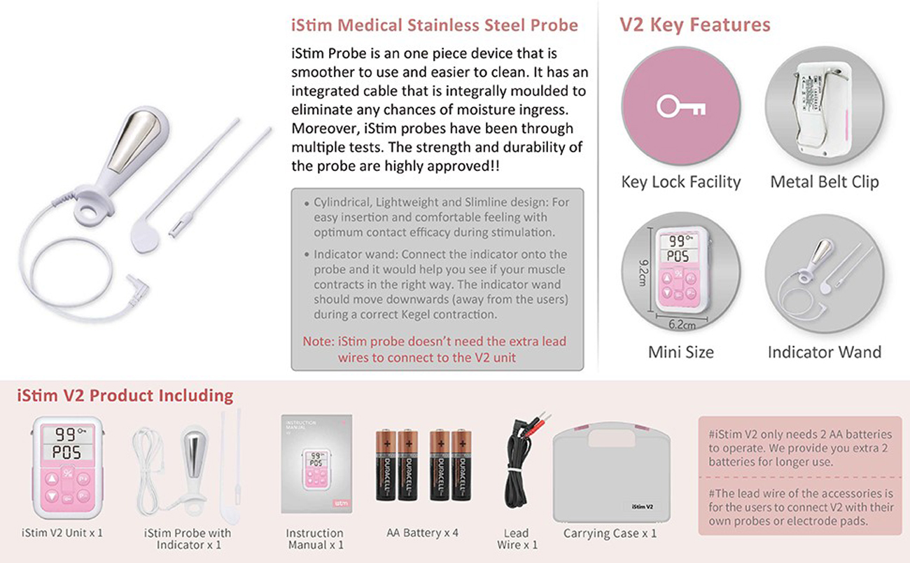 Istim Kegel Exerciser Incontinence Stimulator With Probe Istim V2 For Bladder Control And Pelvic Floor Exercise For Women Incontinence Electrical Muscle Stimulator Ems Newegg Com