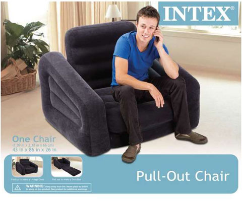 intex 68565ep inflatable pull out sofa chair and twin bed air mattress sleeper