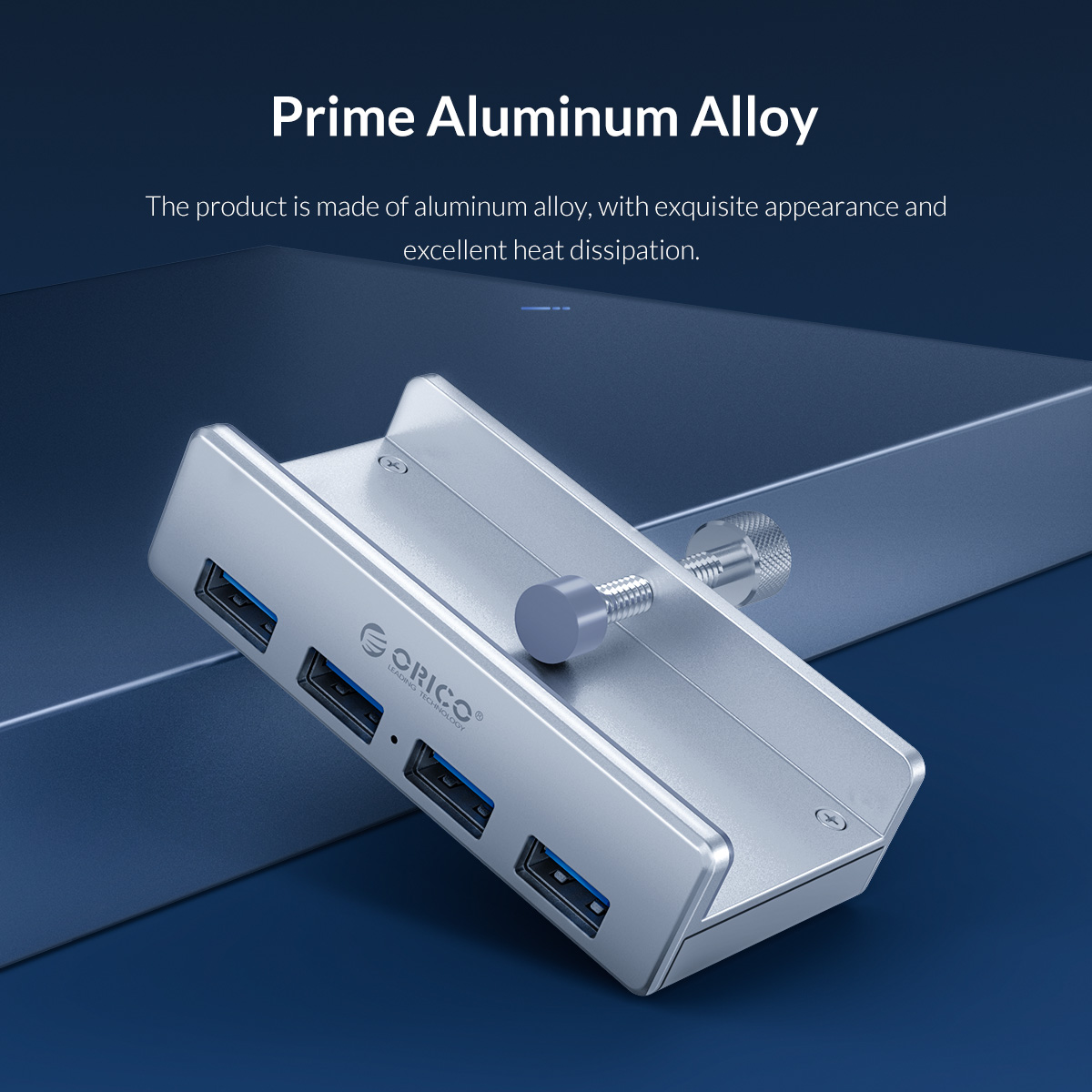 ORICO MH4PU Aluminum 4 Ports USB 3.0 Clip-type HUB