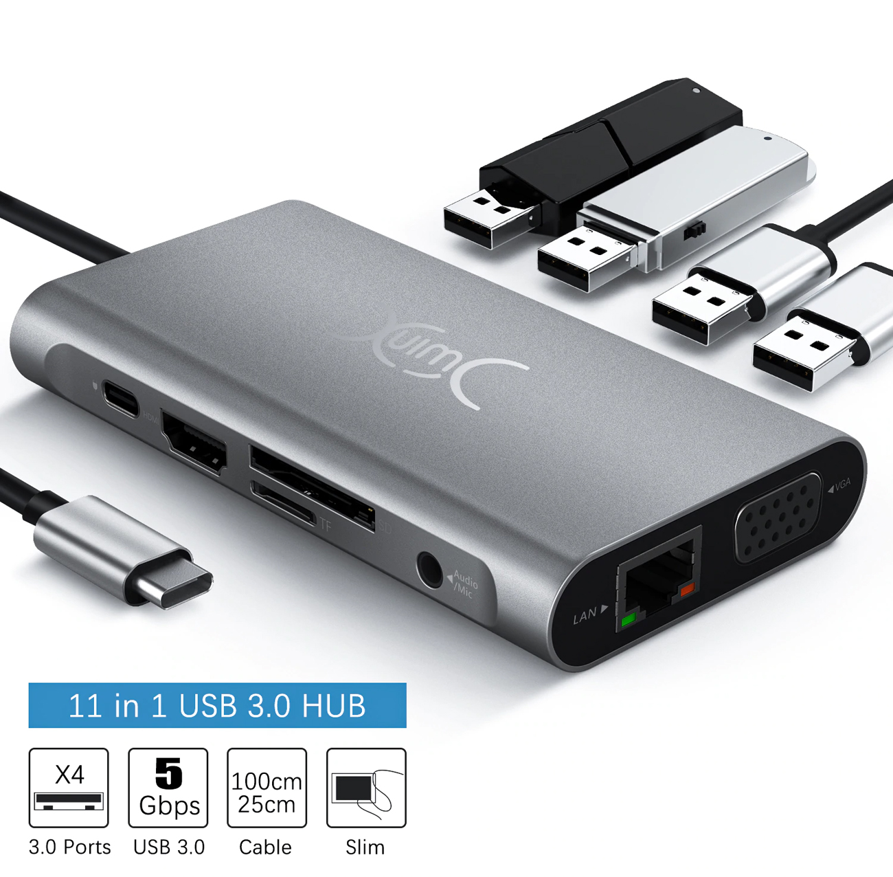 USB C Hub, 11 in 1 USB C Adapter
