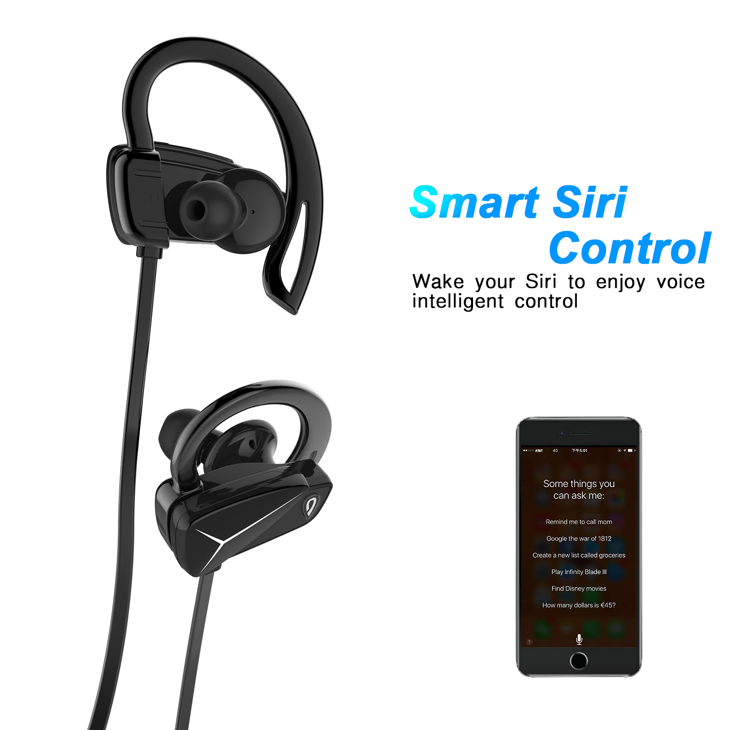DOSS BE1 Bluetooth 4.1 Sport Earbuds Sweat-Proof Wireless Earphone
