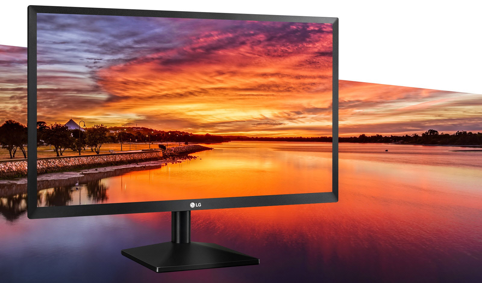 LG 22MK400H-B presents a beautiful sunset background in HD