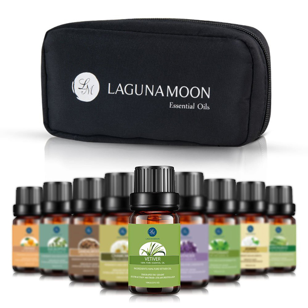LAGUNAMOON™ Aromatherapy Essential Oils Set includes 10 most popular and precious oils