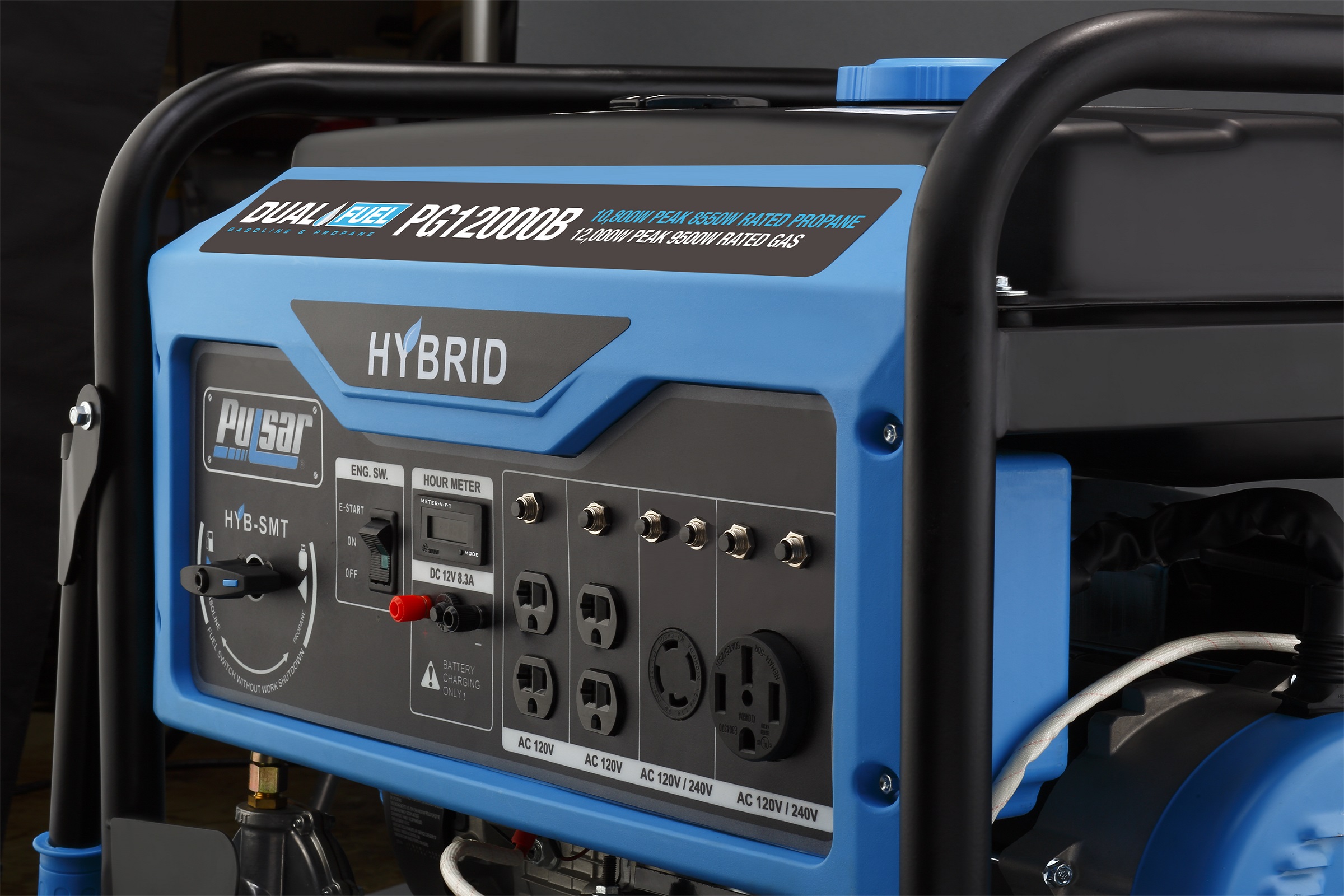 Pulsar 12,000W Dual Fuel Portable Generator with Electric Start and Switch & Go Technology, PG12000B