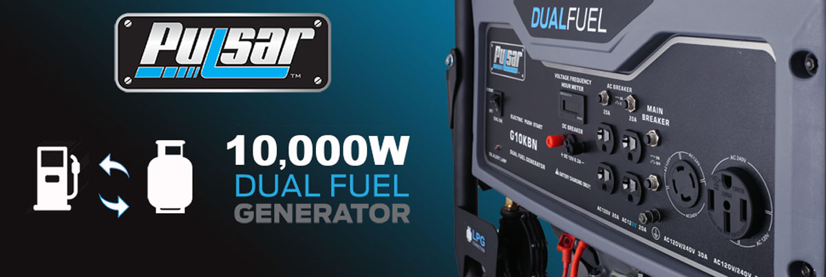 Pulsar 10,000W Dual Fuel Portable Generator in Space Gray