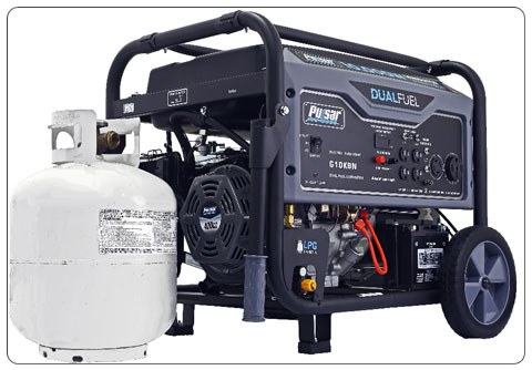 Pulsar 10,000W Dual Fuel Portable Generator in Space Gray