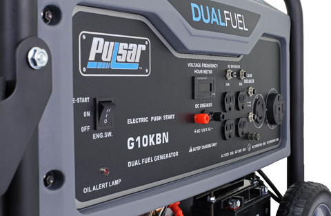 Pulsar 10,000W Dual Fuel Portable Generator in Space Gray