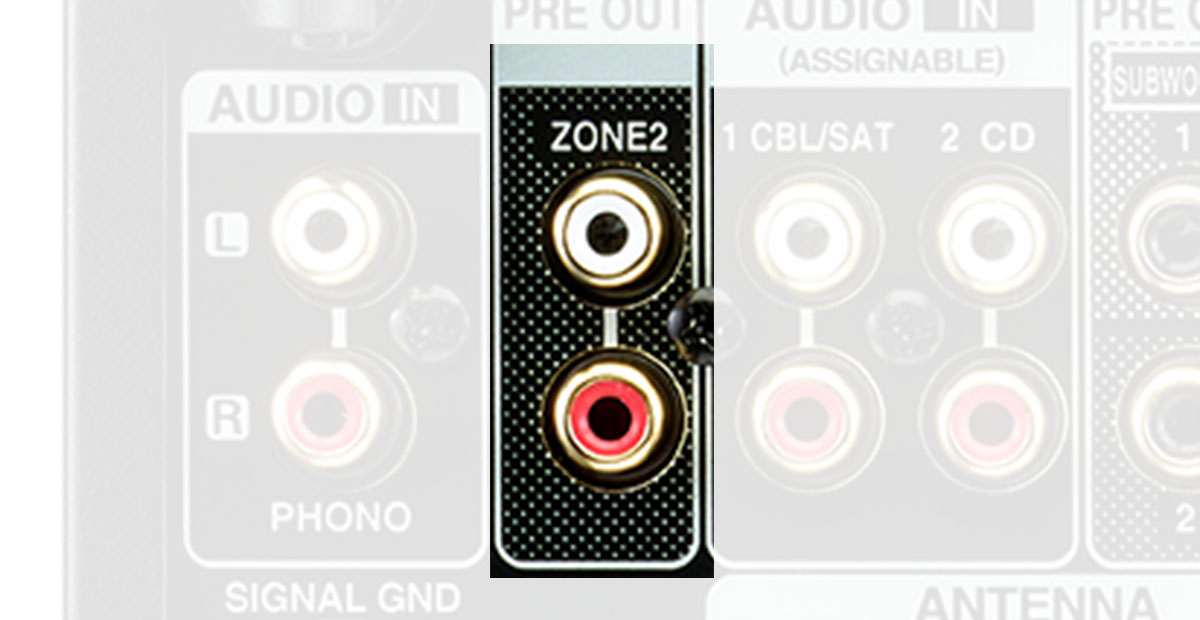 Speaker A/B and Zone 2 Pre-out