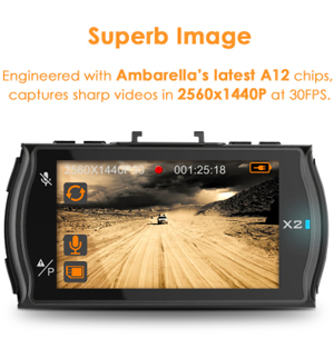 Vantrue OnDash X2 1440P Dash Cam