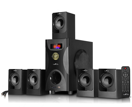 BeFree Sound 5.1 Channel Surround Sound Bluetooth Speaker facing forward