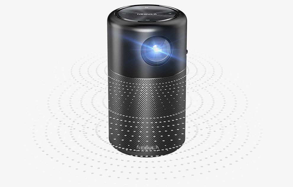 Nebula Capsule, by Anker, Smart Wi-Fi Mini Projector, Black, 100