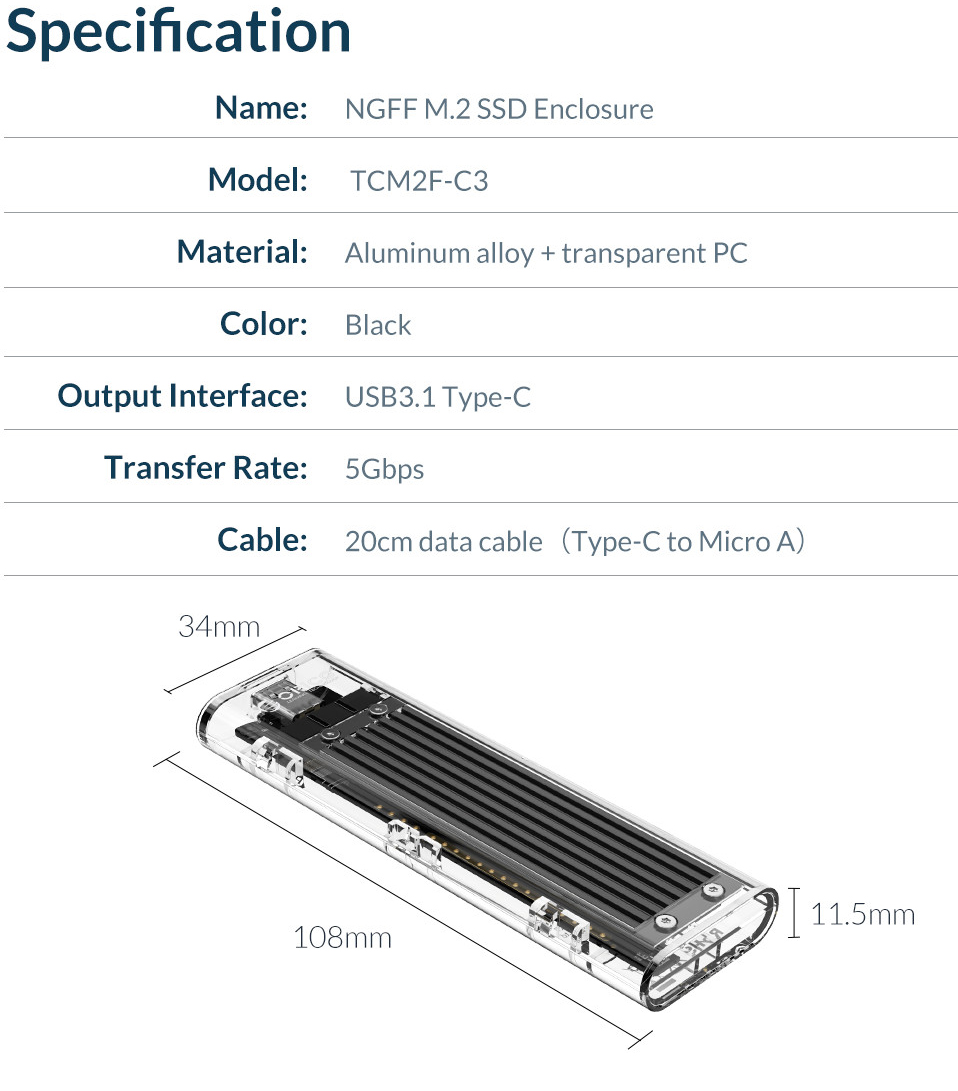 ORICO M.2 sang SSD Type-C