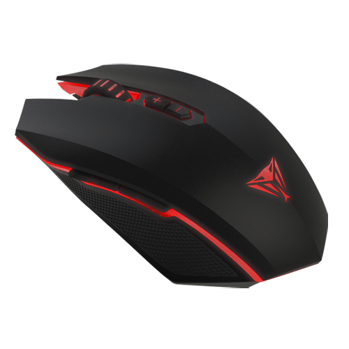Viper V530 Gaming Mouse in red lighting angled up to the left