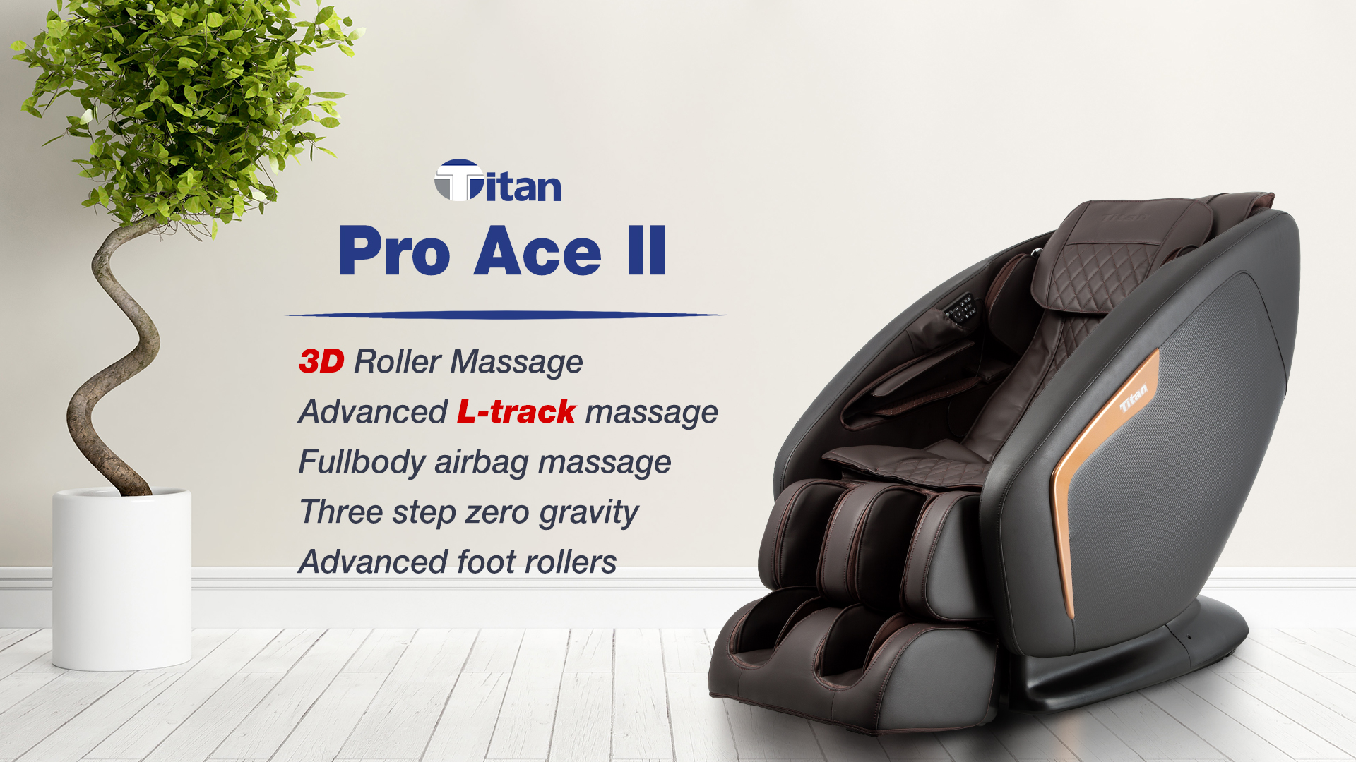 Titan Pro Ace Ii 3d Massage Chair W 3 Stage Zero Gravity L Track