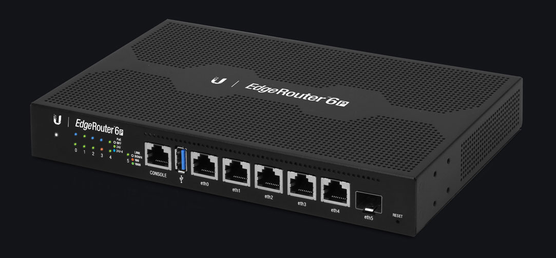 UBIQUITI ER-6P EdgeRouter 6P, 6-Port Gigabit Router with 1 SFP Port ...