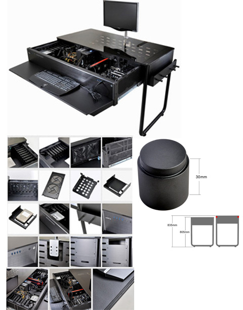 Lian Li Dk 02 Black Aluminum Computer Desk Computer Case With