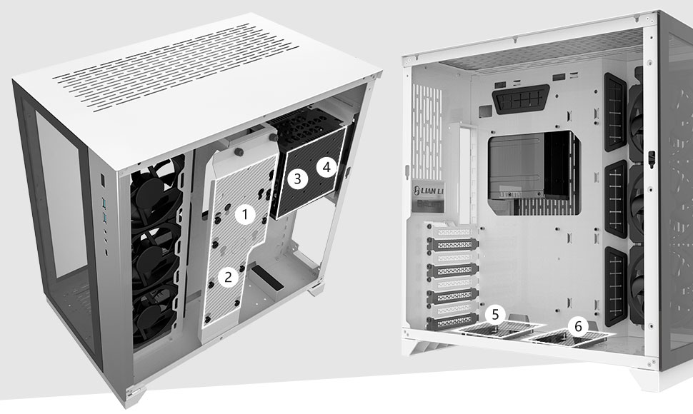 Lian Li Pc O11 Dynamic White Tempered Glass On The Front And Left Sides Chassis Body Secc Atx Mid Tower Gaming Computer Case Pc O11dw Newegg Com