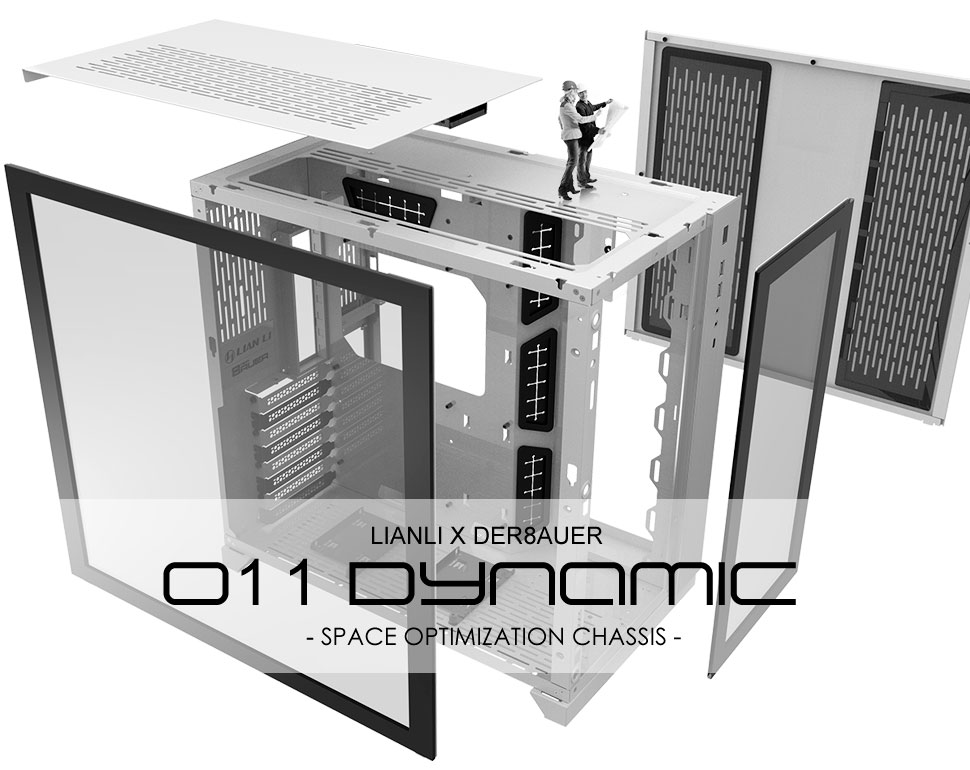 LIAN LI PC-O11 Dynamic Black Tempered Glass on the Front and Left