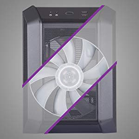 clsoe look at the 200mm fan on MasterCase H100