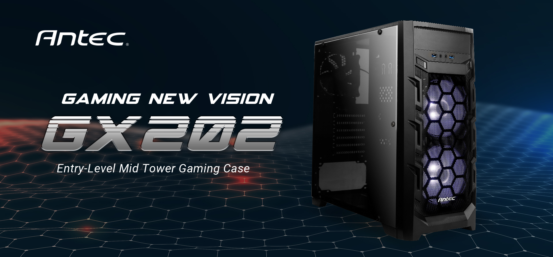 Antec Gaming New Vision Gx202 White Black Spcc Plastic Atx Mid