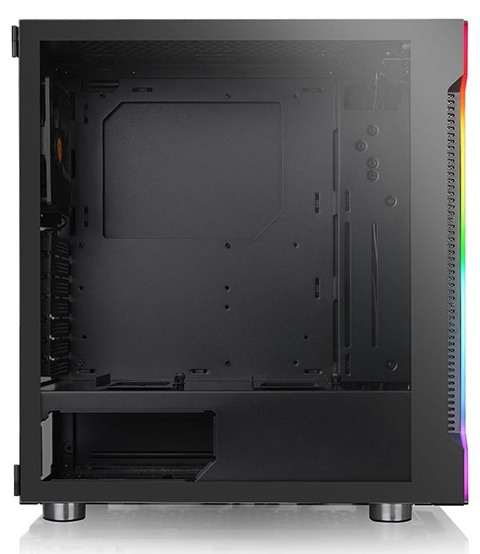 Thermaltake H200 TG RGB Case Facing to the Side, Showing Off Its Built-in PSU Cover