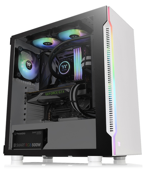 Thermaltake H200 Tempered Glass Snow Edition RGB Light Strip ATX Mid ...