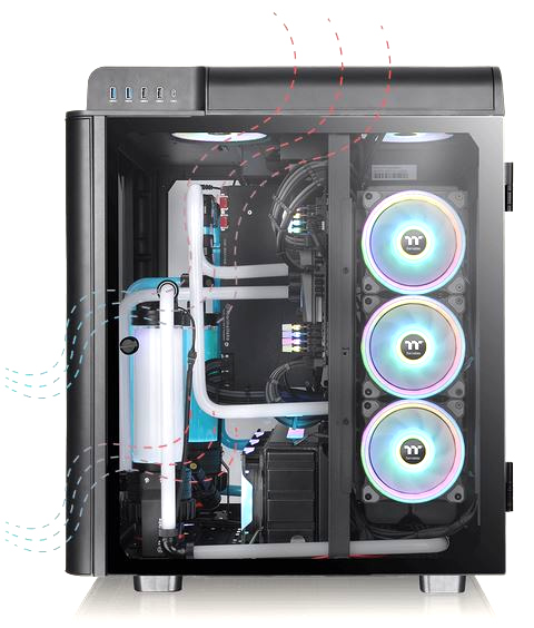 Thermaltake Level 20 HT Full Tower Chassis Airflow view