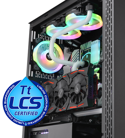 Thermaltake S300 Tempered Glass Edition ATX Mid-Tower Computer Case with  120mm Rear Fan Pre-Installed CA-1P5-00M1WN-00