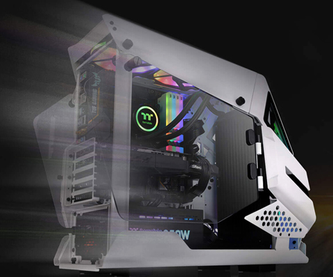 Thermaltake AH T200 Snow Helicopter Styled Open Frame Tempered Glass ...