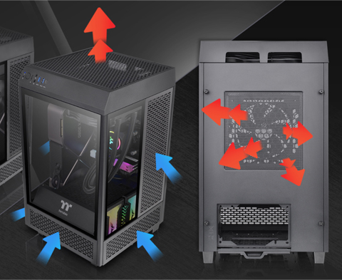 Thermaltake Tower 100 Black Edition Tempered Glass Mini Tower Computer Chassis Supports Mini-ITX CA-1R3-00S1WN-00 