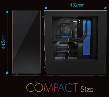 S340 Matte Black/Blue Steel ATX Tower Case -