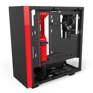 NeweggBusiness - NZXT S340 CA-S340W-B4 Black / Red Tempered glass side / / Plastic ATX Mid Tower Computer Case