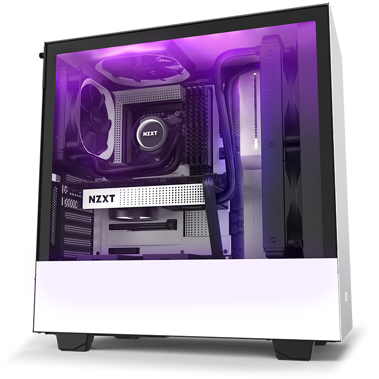 NZXT H Series H510i Case Facing to the Right, Fully Loaded with Components