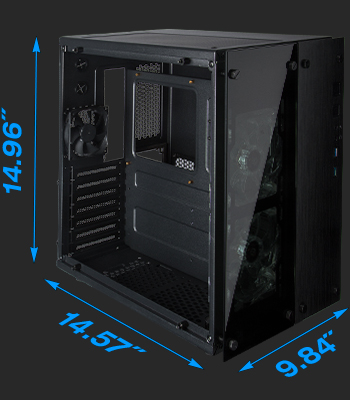 Black St Rosewill Cube Mini ITX/Micro-ATX/ATX Mid Tower Gaming PC Computer Case 