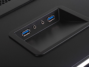 Top front I/O ports with USB 3.0