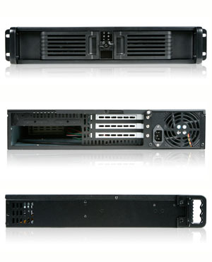 Black iStar D Storm D-200-PFS Front Mount ATX Power Supply 2U Rackmount Server Chassis