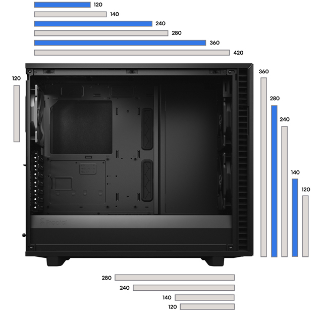 Fractal Define 7 case FLEXIBLE DUAL-LAYOUT DESIGN