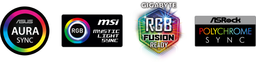 four motherboard sync software logos