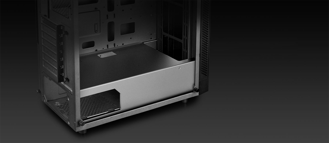 MATREXX 55 case facing away to the right with its side panel removed