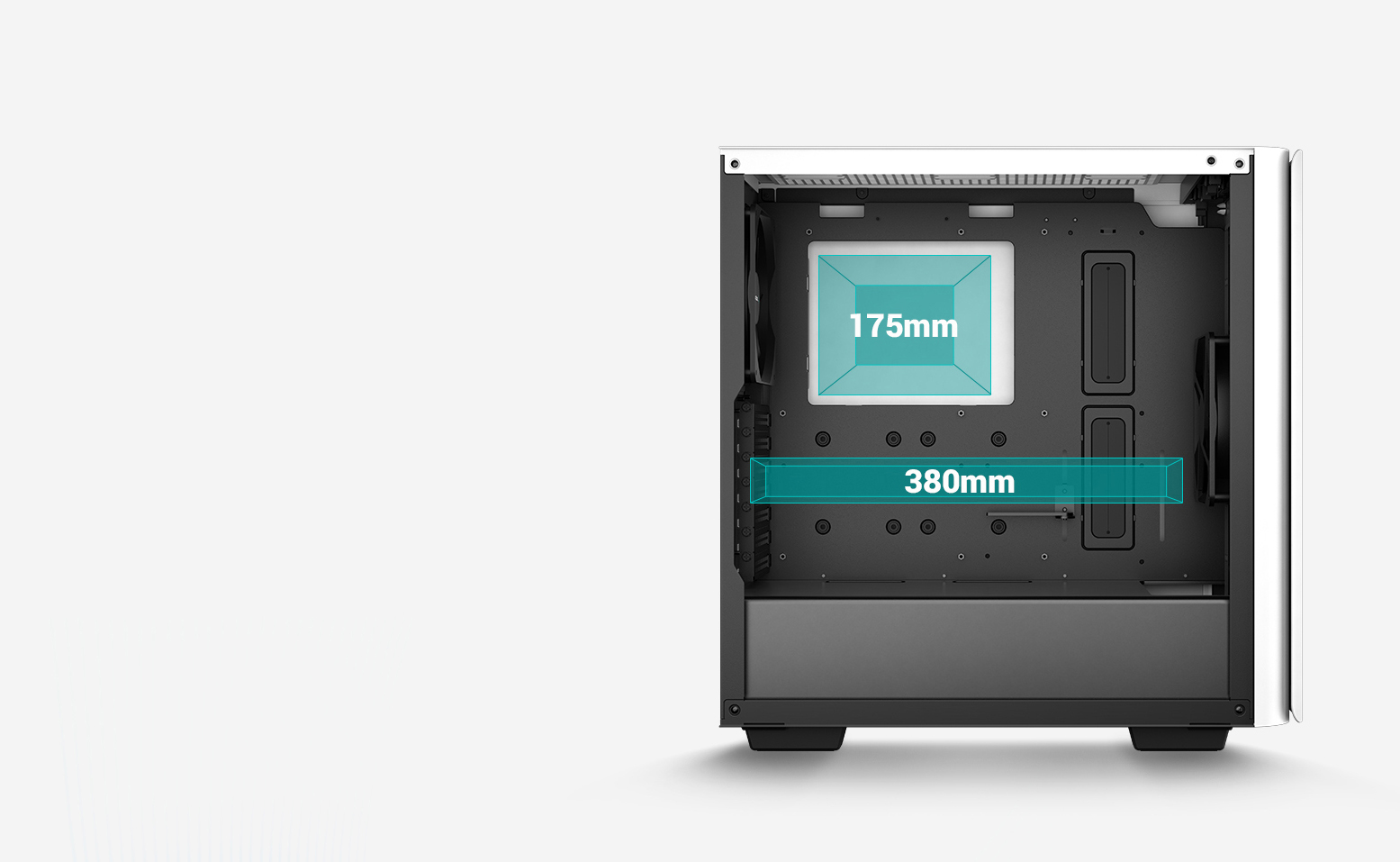 DeepCool CK500 WH Mid-Tower ATX Case, Full-Size Tempered Glass Window ...