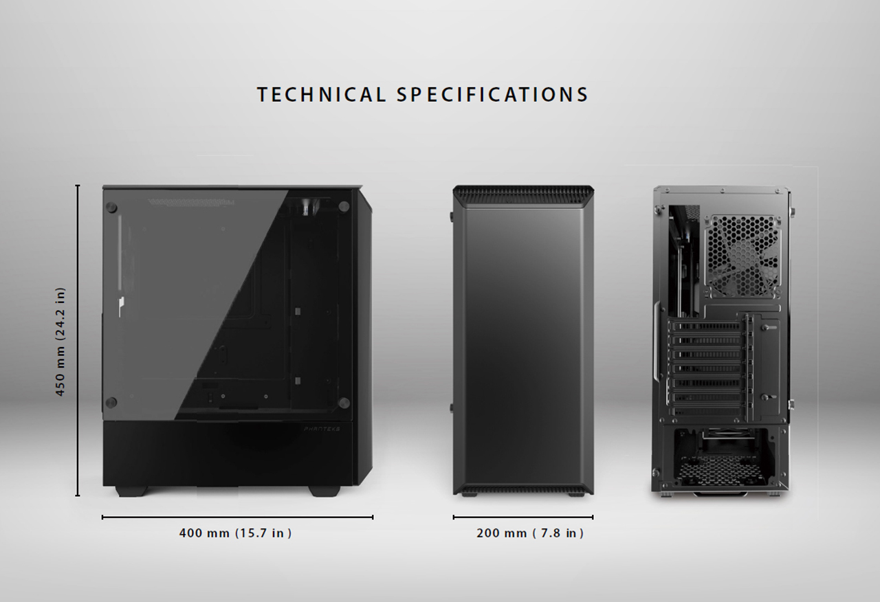 Phanteks Eclipse P300 series ATX Mid Tower Computer Case TECHNICAL SPECIFICATIONS