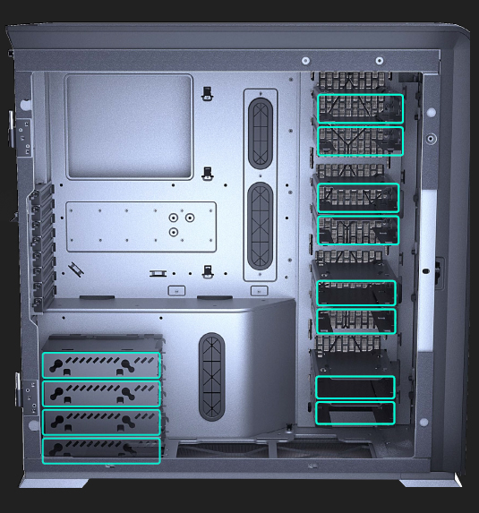 Enthoo 719 HDD Drive Locations