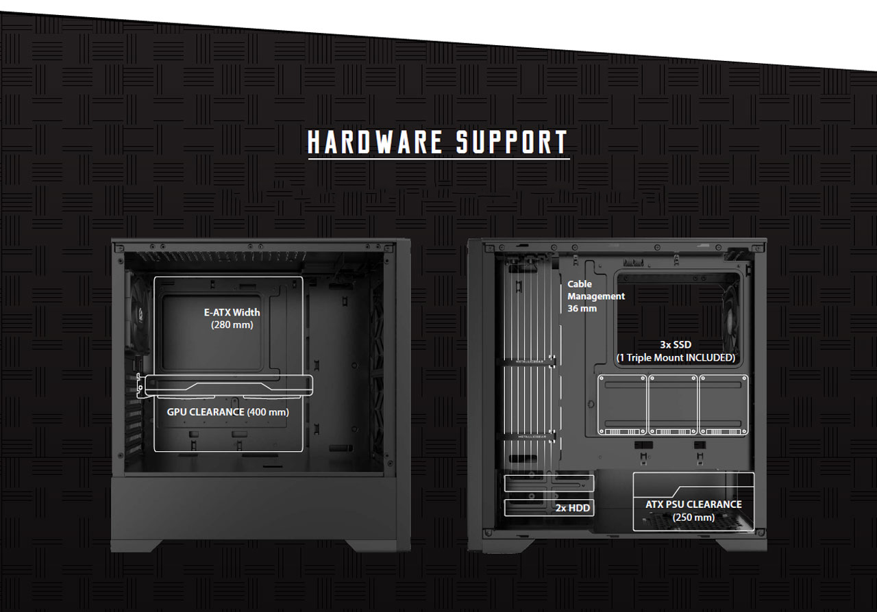 Metallic Gear Neo Silent Computer case hardware support